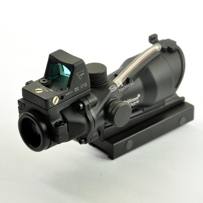 ACOG Style 4X32 Fiber Source Red Illuminated Scope w/ red dot